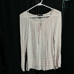 Pale pink long sleeve boho blouse